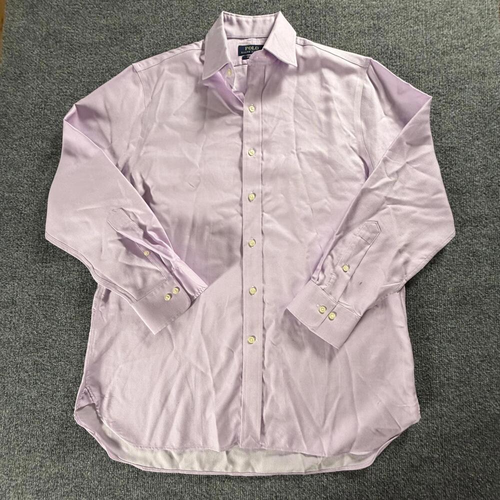 Polo Ralph Lauren Mens Easy Care Dress Shirt Lavender 16 32/33 Cotton 762